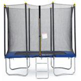 Rechthoekige trampoline - 215 x 155 cm - veiligheidsnet - blauw