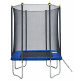 Rechthoekige trampoline - 215 x 155 cm - veiligheidsnet - blauw