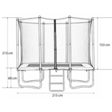 Rechthoekige trampoline - 215 x 155 cm - veiligheidsnet - blauw