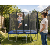 Rechthoekige trampoline - 215 x 155 cm - veiligheidsnet - blauw