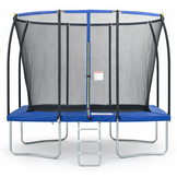 Rechthoekige trampoline - 280 x 183 cm - veiligheidsnet - blauw