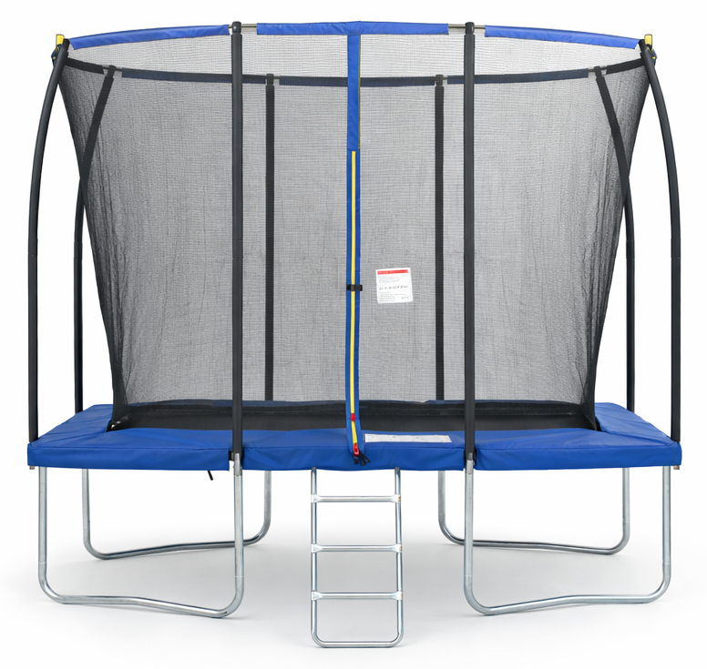 Rechthoekige trampoline - 280 x 183 cm - veiligheidsnet - blauw