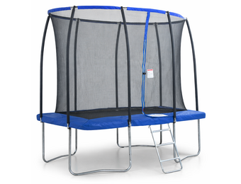 Rechthoekige trampoline - 280 x 183 cm - veiligheidsnet - blauw