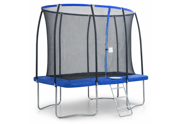 Rechthoekige trampoline - 280 x 183 cm - veiligheidsnet - blauw