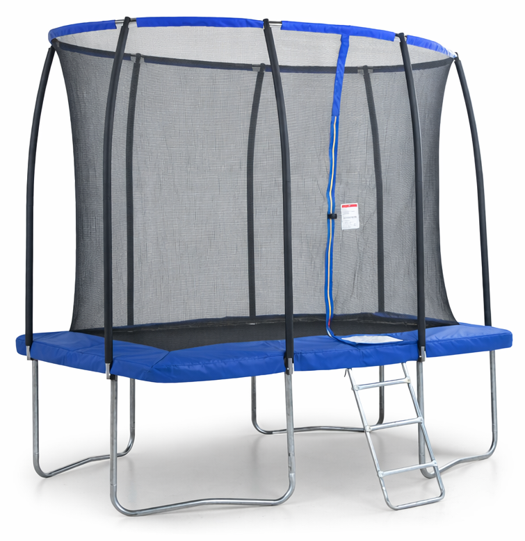 Rechthoekige trampoline - 280 x 183 cm - veiligheidsnet - blauw