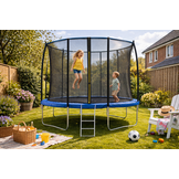 Ronde trampoline - 366 cm - veiligheidsnet - blauw