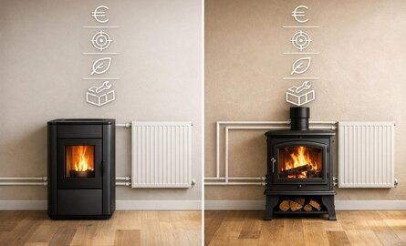 Houtkachel of pelletkachel op cv: welke is goedkoper en duurzamer?