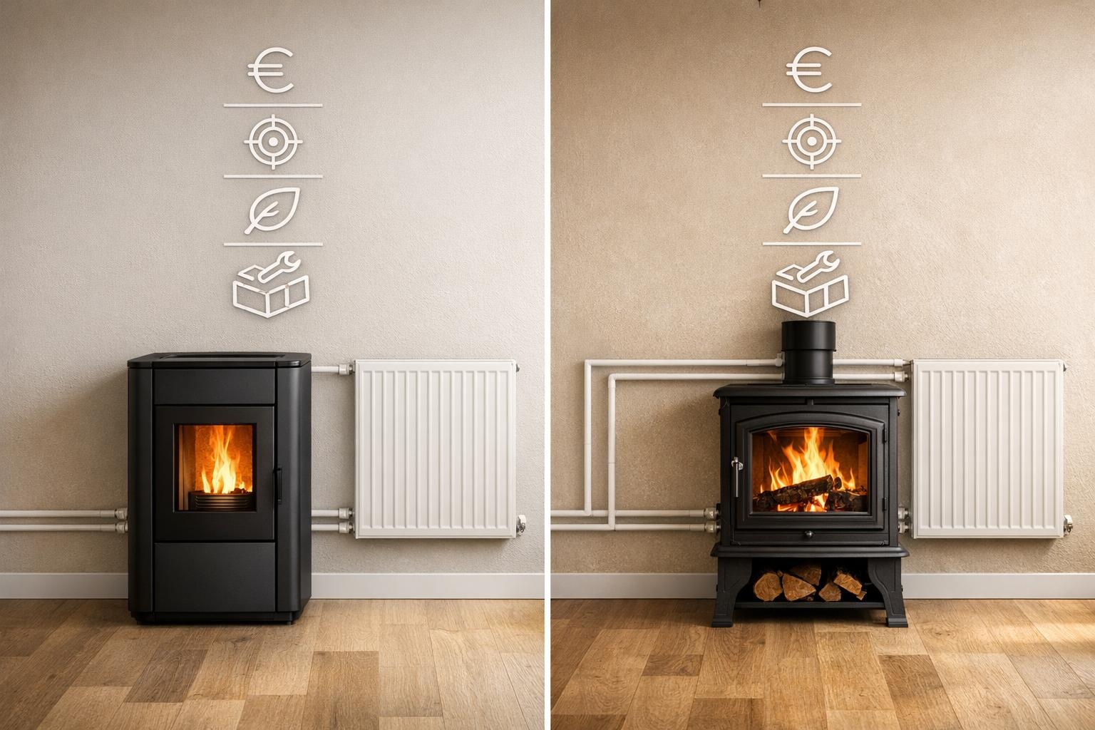 Houtkachel of pelletkachel op cv: welke is goedkoper en duurzamer?