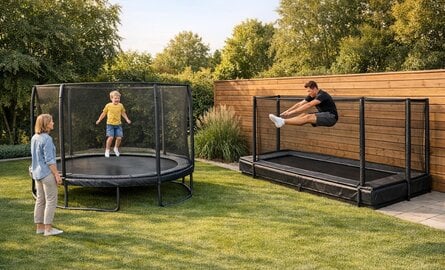 Rechthoekige of ronde trampoline: wat is het verschil en wat kies je?
