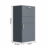 Pakketbrievenbus - 72x45,5x128,5 cm - staal - antraciet