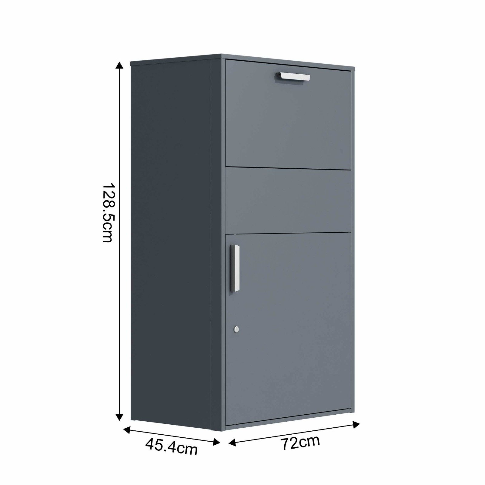 Pakketbrievenbus - 72x45,5x128,5 cm - staal - antraciet