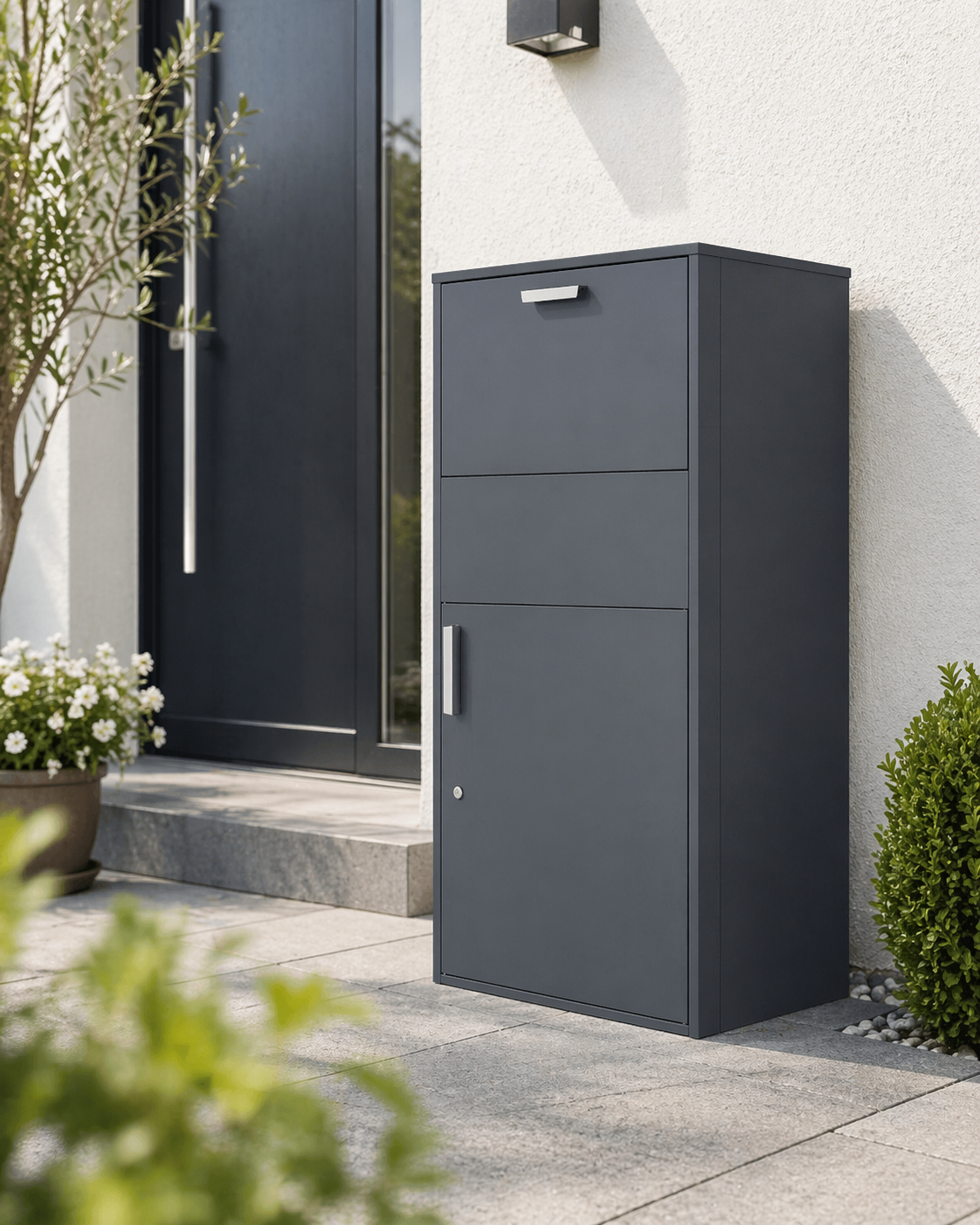 Pakketbrievenbus - 72x45,5x128,5 cm - staal - antraciet