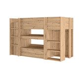 Halfhoogslaper - met bureau en kast - 90x200 cm - artisan eiken