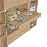 Halfhoogslaper - met bureau en kast - 90x200 cm - artisan eiken