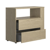 Ladekast - NAEL - 40 X 94 X 82 cm - 2 lades - rookwood eiken