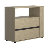 Ladekast - NAEL - 40 X 94 X 82 cm - 2 lades - rookwood eiken