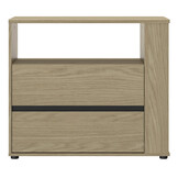 Ladekast - NAEL - 40 X 94 X 82 cm - 2 lades - rookwood eiken