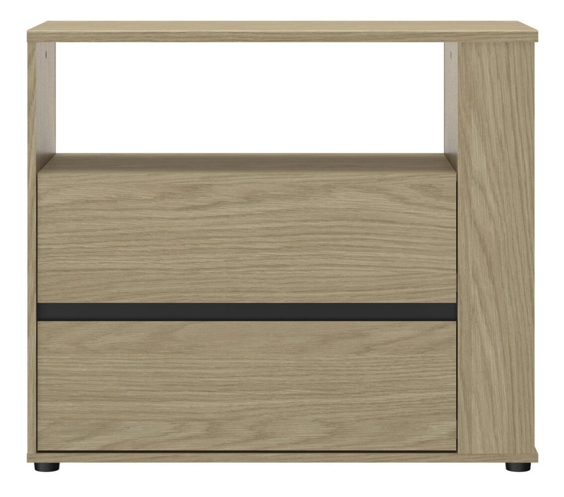 Ladekast - NAEL - 40 X 94 X 82 cm - 2 lades - rookwood eiken