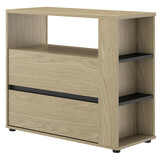 Ladekast - NAEL - 40 X 94 X 82 cm - 2 lades - rookwood eiken