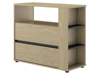 Ladekast - NAEL - 40 X 94 X 82 cm - 2 lades - rookwood eiken