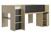 Halfhoogslaper - NAEL - 90x200 cm - met bureau - rookwood eiken