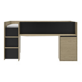 Halfhoogslaper - NAEL - 90x200 cm - met bureau - rookwood eiken