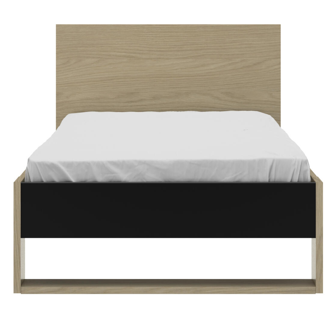 Eenpersoonsbed - NAEL - 90x200 cm - rookwood eiken