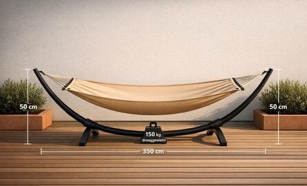Hangmat met standaard kopen: alles over maten, draaggewicht en plaatsing