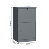 Pakketbrievenbus - 63x55x109 cm - staal - antraciet