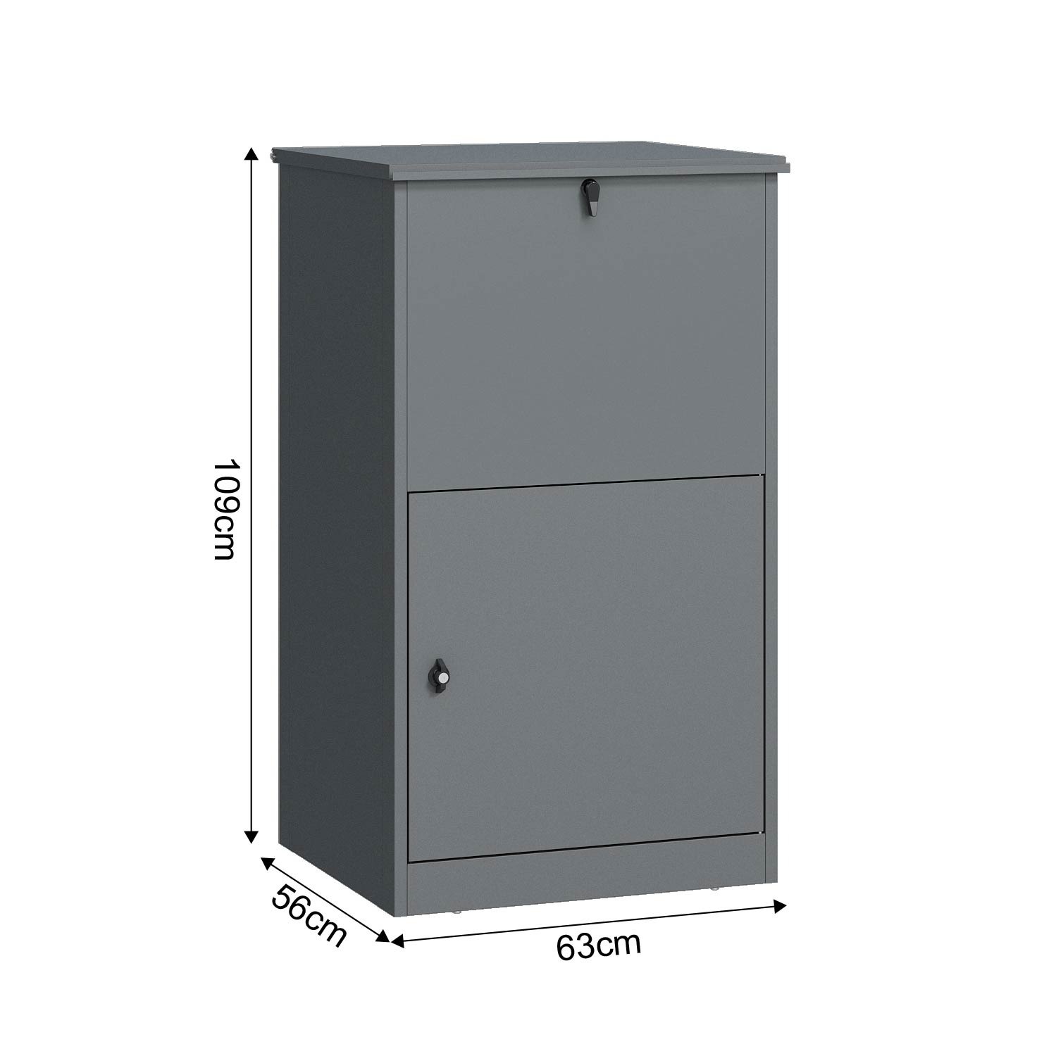 Pakketbrievenbus - 63x55x109 cm - staal - antraciet