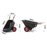 Kruiwagen - 350L - tweewielig - 300 kg draagvermogen - HIGHER