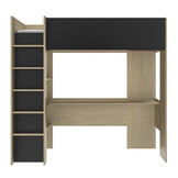 Hoogslaper - NAEL - 90x200 cm - met bureau - rookwood eiken