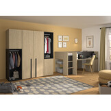 Halfhoogslaper - NAEL - 90x200 cm - met bureau - rookwood eiken