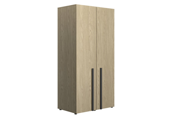 Kledingkast - NAEL - 2-deurs - 100x60x200 cm - rookwood eiken