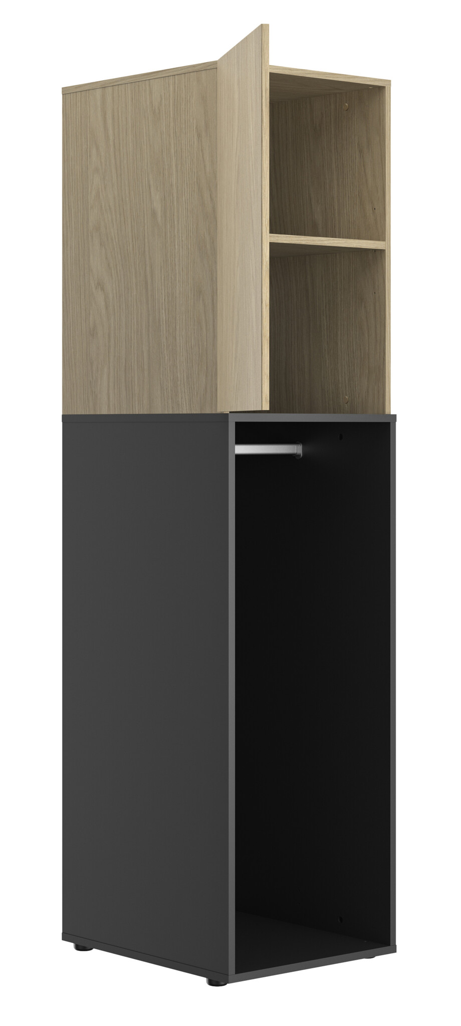 Kledingkast - NAEL - 1 deur - 50x60x200 cm - rookwood eiken