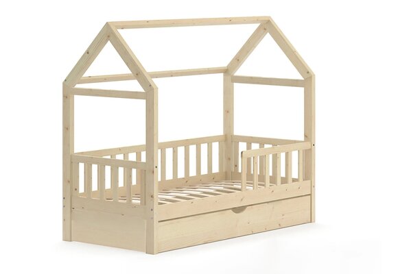 Huisbed 80x160 cm grenen kinderbed met lade