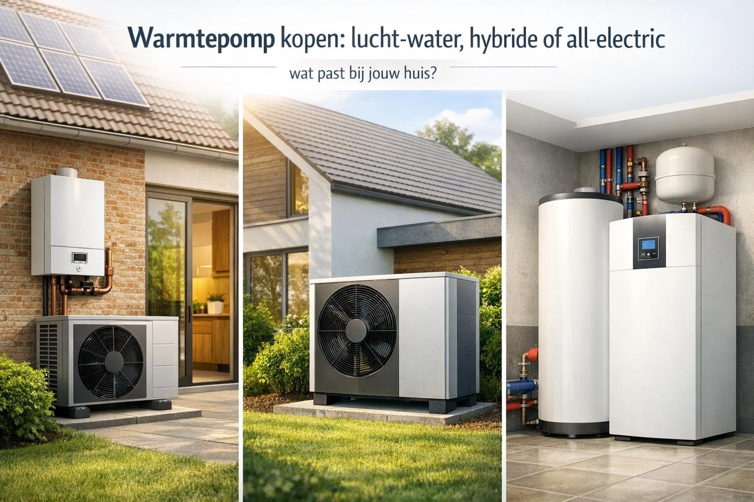 Warmtepomp kopen: lucht-water, hybride of all-electric - wat past bij jouw huis?