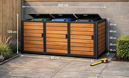 Container ombouw voor 3 kliko's: welke maat past in welke tuin?