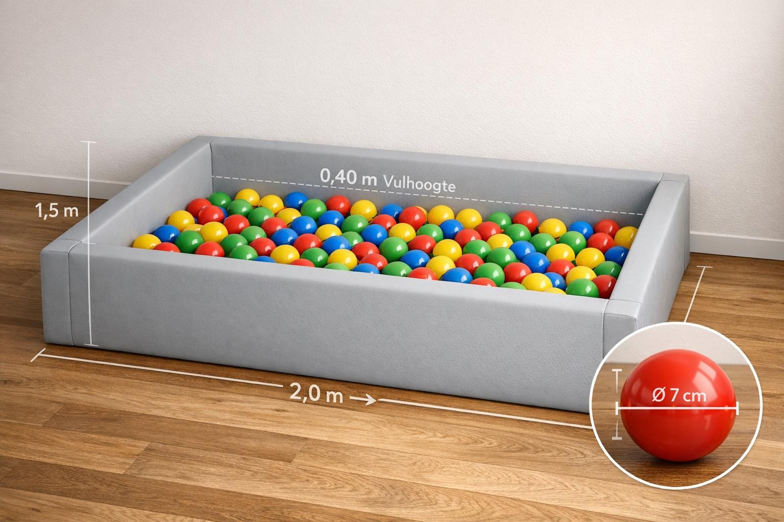 Hoeveel ballenbakballen heb je nodig? Bereken het per ballenbakformaat