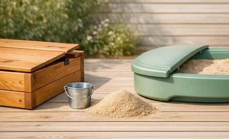 Zandbak met deksel kiezen: hout of kunststof en welke zandvulling?