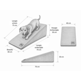 Hondentrap ribstof - kleine honden - 70x40x30 cm - lichtgrijs