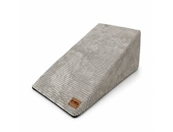 Hondentrap ribstof - kleine honden - 70x40x30 cm - lichtgrijs