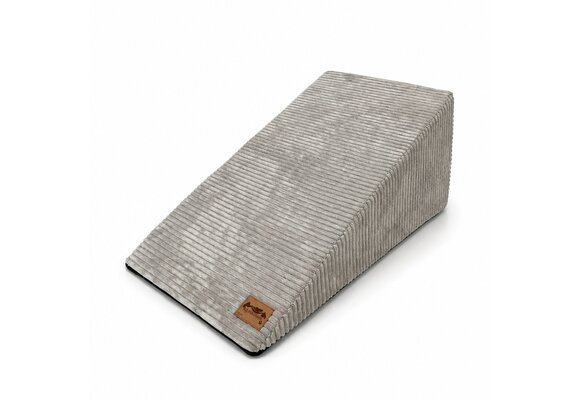 Hondentrap ribstof - kleine honden - 70x40x30 cm - lichtgrijs