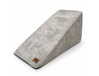 Hondentrap ribstof - kleine honden - 80x40x40 cm - lichtgrijs
