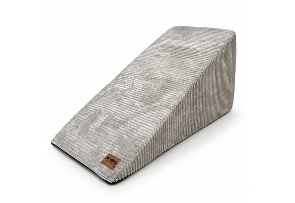 Hondentrap ribstof - kleine honden - 80x40x40 cm - lichtgrijs