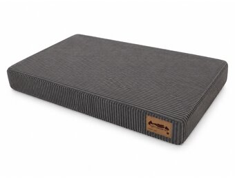 Hondenkussen - groot - 110x70x10 cm - ribstof - donkergrijs