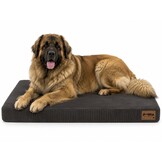 Hondenkussen - groot - 110x70x10 cm - ribstof - chocoladebruin