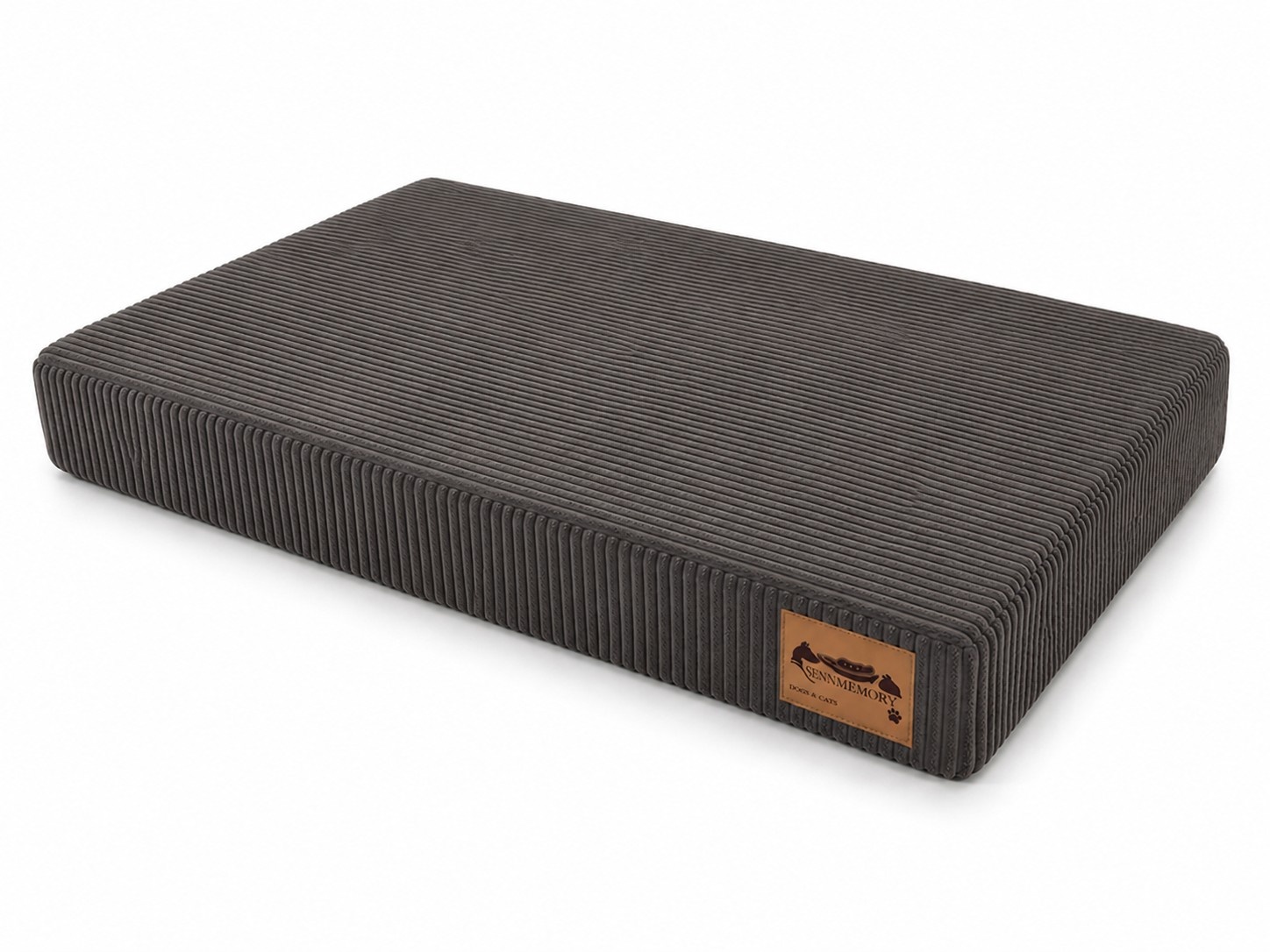 Hondenkussen - groot - 110x70x10 cm - ribstof - chocoladebruin