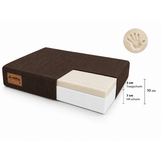 Hondenkussen - groot - 110x70x10 cm - ribstof - chocoladebruin