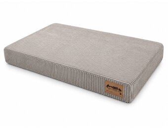 Hondenkussen - groot - 110x70x10 cm - ribstof - lichtgrijs